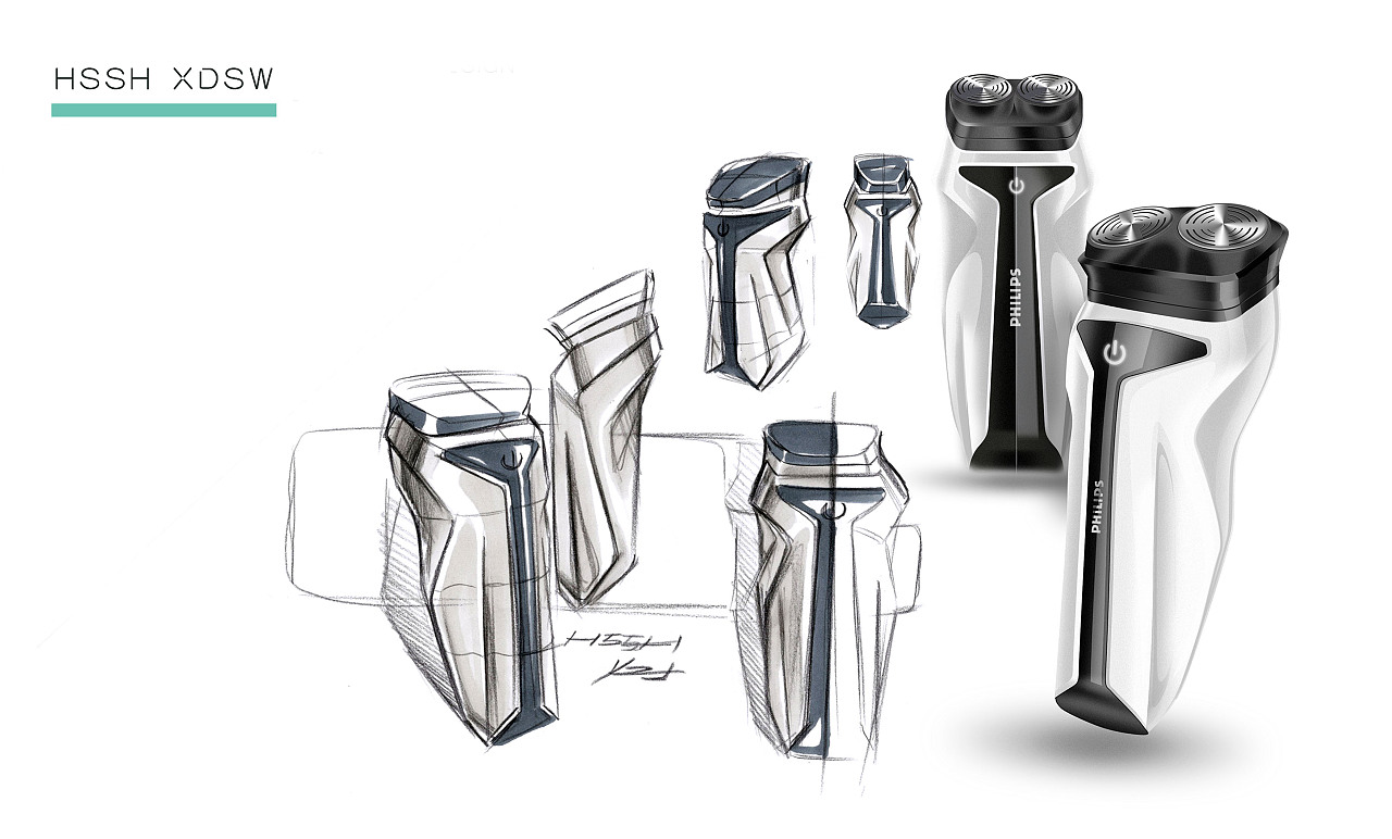 剃須刀形態(tài)設(shè)計(jì)推敲與表現(xiàn)過(guò)程
